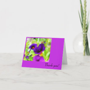 Fleurs violettes et Cartes de remerciements d'inse