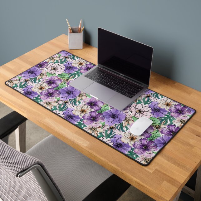 Fleurs violettes et roses (Bureau 2)