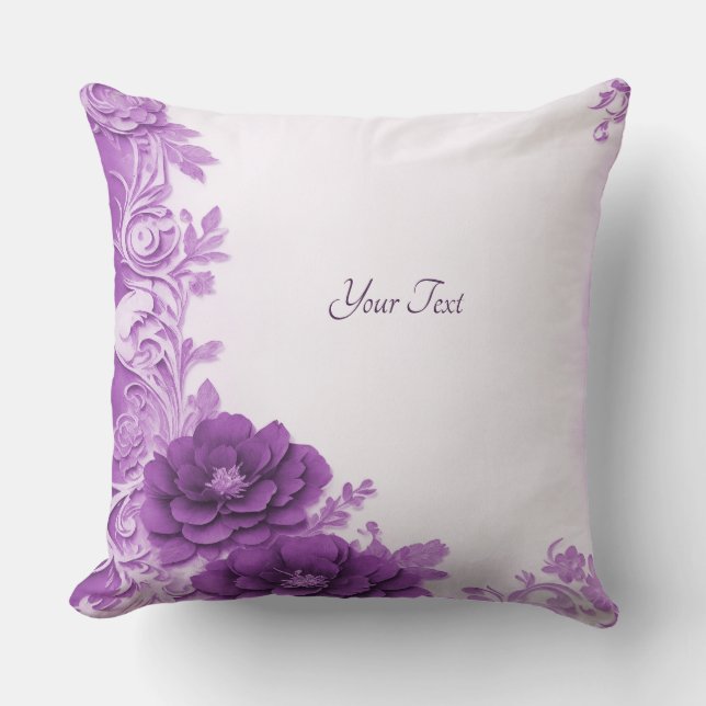 Fleurs violettes Flourdissent Oreiller (Recto)