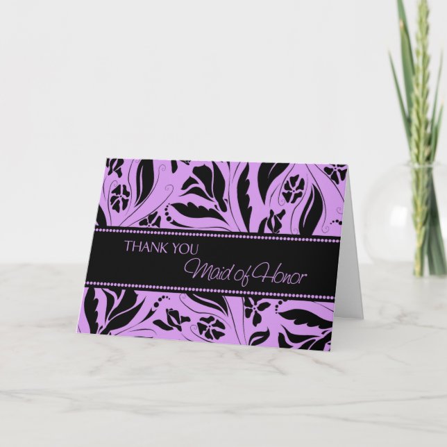 Fleurs violettes Merci Carte d'honneur (Devant)