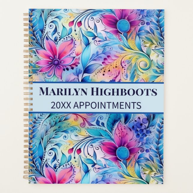Fleurs violettes Paisley avec Feuilles bleus (Devant)