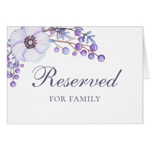 Fleurs violettes. Panneau de mariage réservé pour