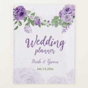 fleurs violettes romantiques verdure mariage