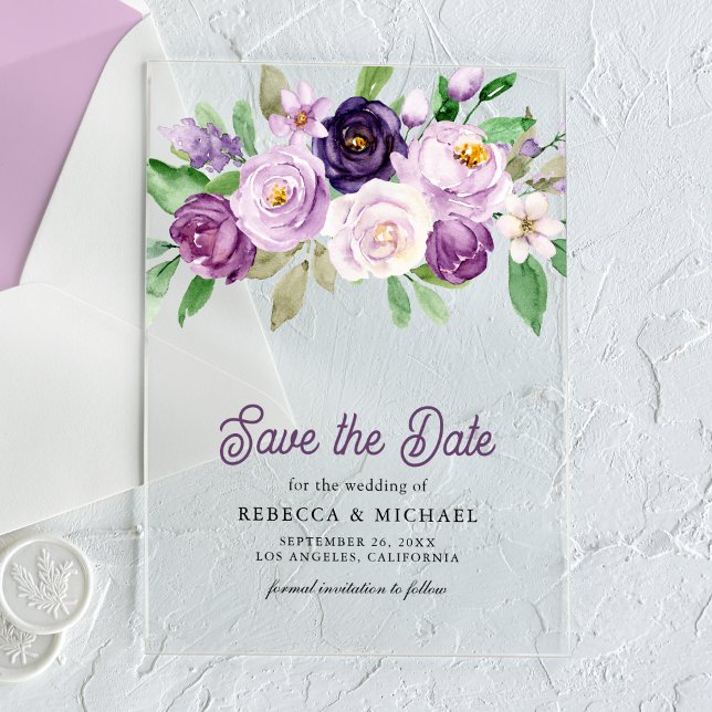 Fleurs Violettes Rustiques Faire-Part de Mariage d (Créateur téléchargé)