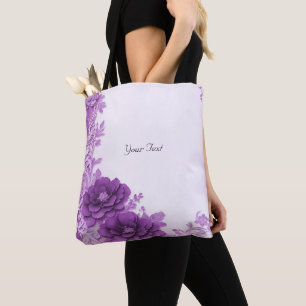 Fleurs violettes Sac fourre-tout fleuri