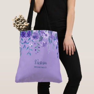 Fleurs violettes Sac fourre-tout monogramme
