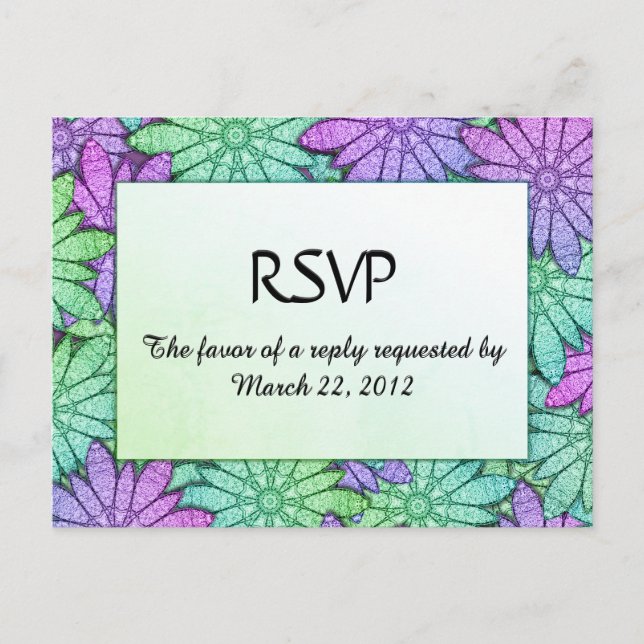 Fleurs vives avec RSVP de menu (Devant)