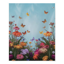 Fleurs vives dans un jardin Poster