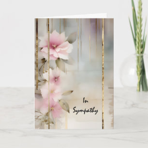 Fleurs Wabi-Sabi sur une Carte de Condoléances Gri