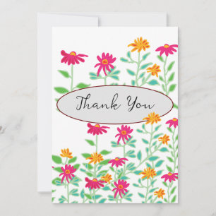 Fleurs Whimsical Rose Merci Cartes