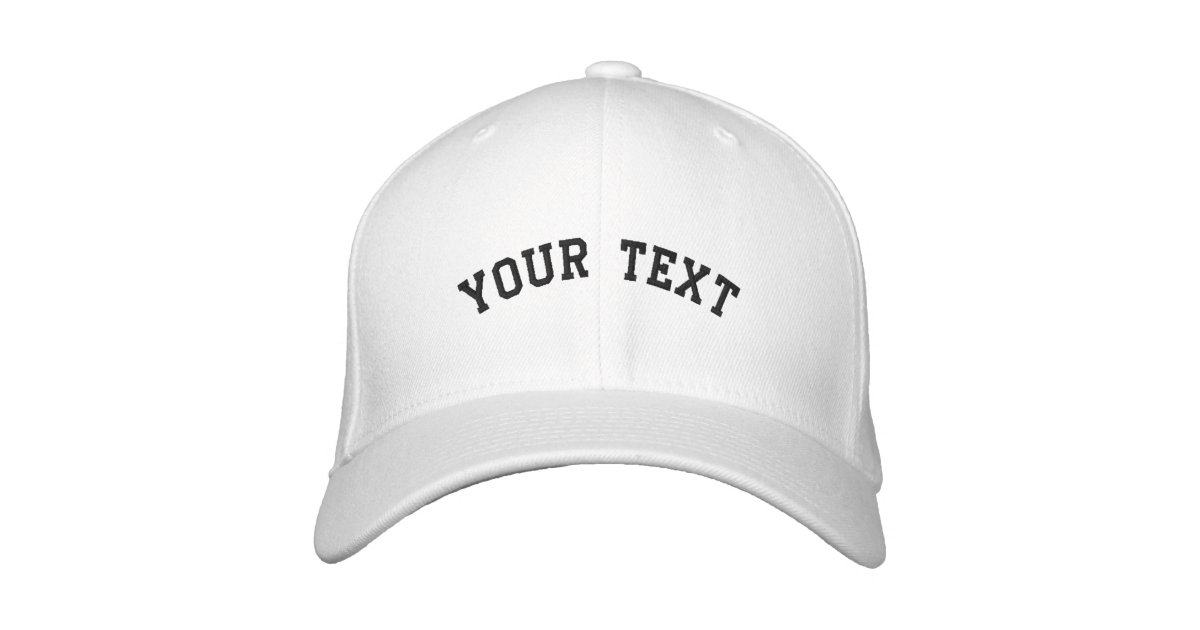 flex fit wool embroidered white cap template zazzle ca