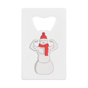 Flex Muscle Snowman Credit Card Bottle Opener