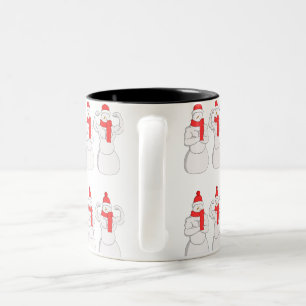 Flex Muscle Snowman Two-Tone Coffee Mug