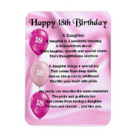 18e anniversaire fille poème Magnet