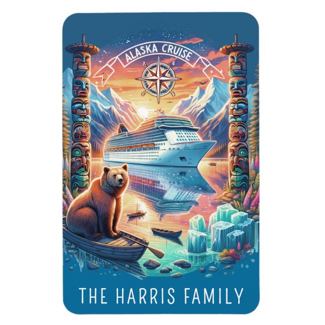 Flexible Alaska Cruise Ship Stateroom Magnet (Vertical)