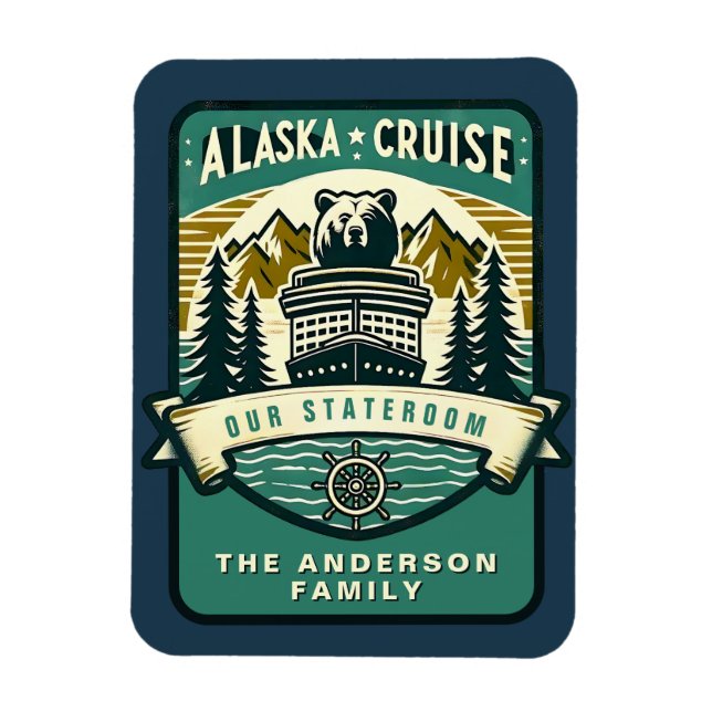 Flexible Alaska Cruise Ship Stateroom Magnet (Vertical)