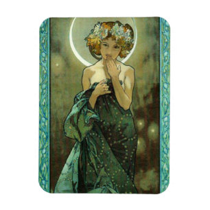 Flexible Alphonse Mucha Clair De Lune Magnet
