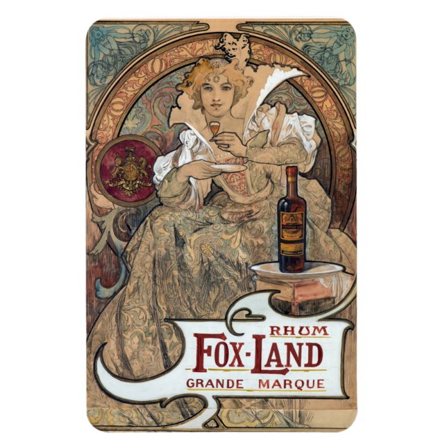 Flexible Alphonse Mucha Rum Magnet (Vertical)