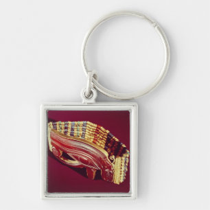 Flexible bead bracelet keychain