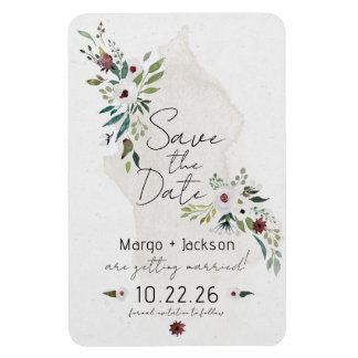 Flexible Boho Watercolor Magnet Réservez la date Floral