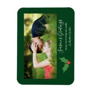 Flexible Bonnes Fêtes Holly Engagé Couple Magnet