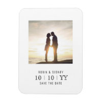 Cadre photo | Magnet | Enregistrer la date en blan