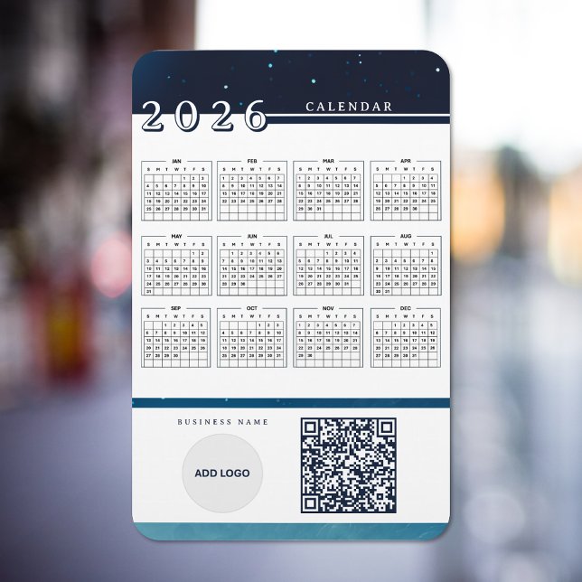 Flexible Calendrier 2026 Ajouter Logo Code QR Magnet flexib (2026 Calendar Add Logo QR Code Flexible Magnet)