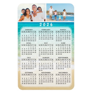 Flexible Calendrier 2026 - Magnet photo 4x6 Année complète