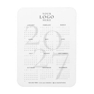 Flexible Calendrier affaires Logo Magnet blanc moderne 2027