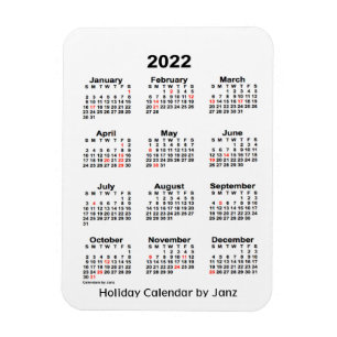 Flexible Calendrier des Fêtes Blanches 2022 par Janz Magnet
