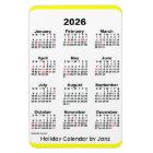 Calendrier des Fêtes Jaunes 2026 par Janz Magnet
