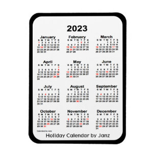 Flexible Calendrier des fêtes noires 2023 par Janz Magnet