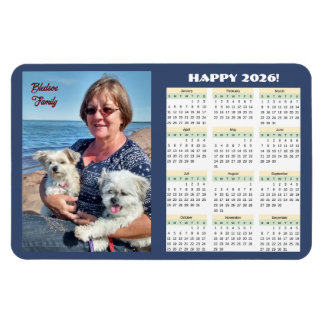 Flexible Calendrier familial 2026 Photo Magnet