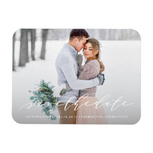 Flexible Calligraphie douce Enregistrer la date Magnet phot