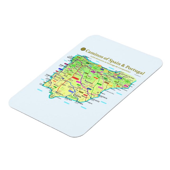 Flexible Camino Map Magnet (Left Side)
