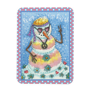 Flexible CHRISTMAS MAGNET super SNOWMAN "PAIX SUR TERRE"