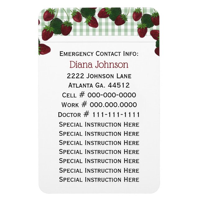 Flexible Contact d'urgence : Babysitter Premium Magnet (Vertical)