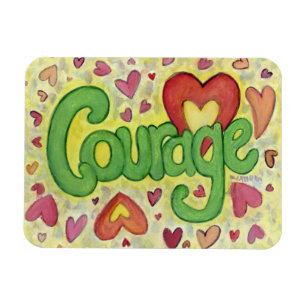 Flexible Courage Heart Word Art Inspirational Fridge Magnet