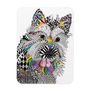 Flexible Cute et coloré Cairn Terrier Magnet 3"x4"
