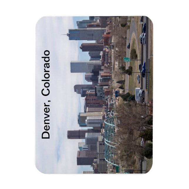 Flexible Denver, Colorado Skyline Magnet (Vertical)