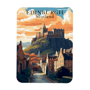 Flexible Edimbourg Castle Scotland Carte postale Magnet de 
