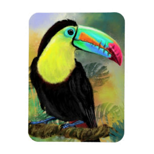 Flexible Exotic Tropical Toco Toucan Bird Magnet Cadeau