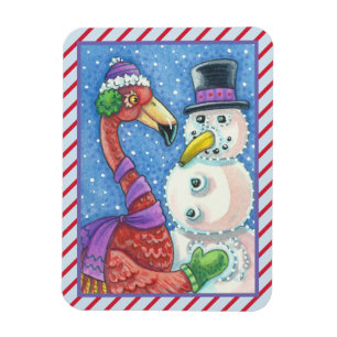 Flexible Flamant rose ROSE CHRISTMAS CHRISTMAS MAGNET Recta