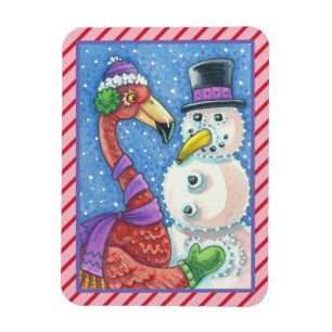 Flexible Flamant rose ROSE CHRISTMAS CHRISTMAS MAGNET Recta