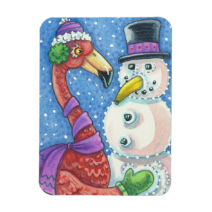 Flexible Flamant rose ROSE CHRISTMAS CHRISTMAS MAGNET Recta