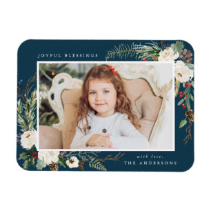Flexible Floral d'hiver Magnet photo de vacances