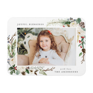 Flexible Floral d'hiver Magnet photo de vacances