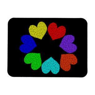 Flexible Flore Arc-en-ciel amour Coeurs Magnet