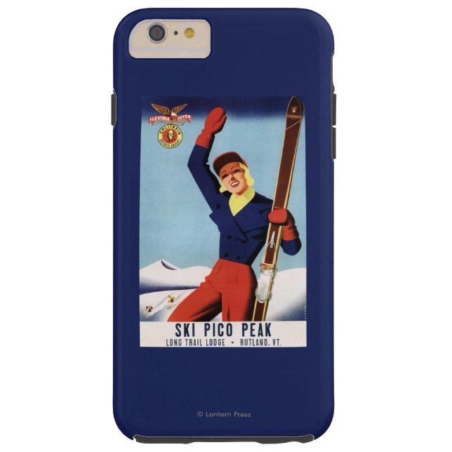 Flexible Flyer Pin-Up Skiing Girl Case-Mate iPhone Case (Back)