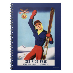 Flexible Flyer Pin-Up Skiing Girl Notebook